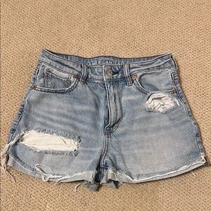 American Eagle Outfitters Blue Distressed Jean Shorts